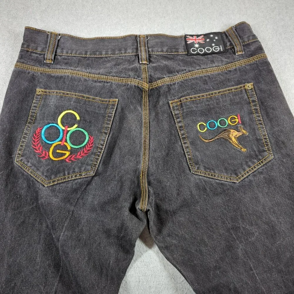 Coogi Jeans Mens 42x34 (Actual 40x32) Black Embroidered Baggy Hip Hop Y2K - Picture 3 of 11